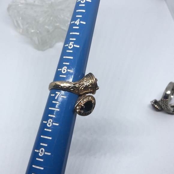 BUNDLE lot two statement wrap look ring costume trendy - Picture 4 of 7